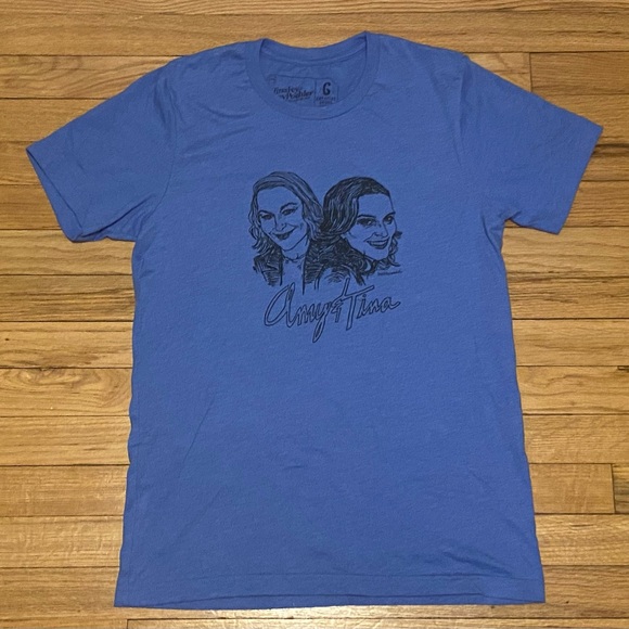 AMY POEHLER AND TINA FEY Restless Leg Tour blue shirt. - Picture 1 of 3